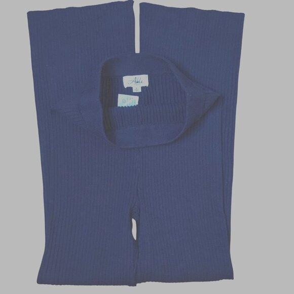 ABLE Los Angeles Navy S Ribbed Knit Two Piece Set NWT Lounge Modern Minimalist - Picture 7 of 12